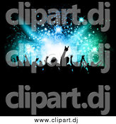 January 19th, 2014: Vector Clipart of a Silhouetted Crowd Dancing Under Patterns in Lights by KJ Pargeter
