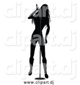 January 25th, 2014: Vector Clipart of a Silhouetted Female Singer with a Microphone by Elaineitalia