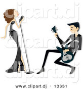 September 5th, 2012: Vector Clipart of a Singer and Guitarist Performing Together - Cartoon Version by BNP Design Studio