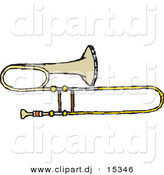 Vector Clipart of a Trumpet Horn by Steve Klinkel