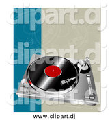 Vector Clipart of a Vinyl Record on a Player by