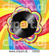 December 22nd, 2013: Vector Clipart of a Vinyl Record over a Spiraling Rainbow BackgroundVinyl Record over a Spiraling Rainbow Background by Elaineitalia