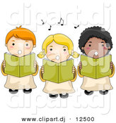 September 1st, 2012: Vector Clipart of Cartoon Choir Kids Singing by BNP Design Studio