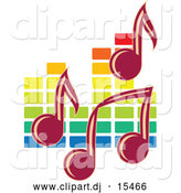 November 16th, 2013: Vector Clipart of Music Notes over Colorful Equalizer Bars in the Background by Vector Tradition SM