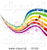 September 1st, 2012: Vector Clipart of Musical Rainbow Waves with Music Notes by BNP Design Studio