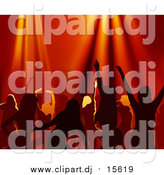 October 2nd, 2015: Vector Clipart of Silhouetted Women Dancing Under Red Lights by Dero