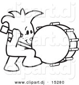 August 22nd, 2012: Vector of a Cartoon Dude Beating a Drum While Marching Forward by Mascot Junction