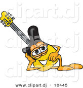 Vector of a Cartoon Guitar Resting His Head on His Hand by Mascot Junction
