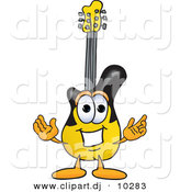 August 22nd, 2012: Vector of a Cartoon Guitar with Welcoming Open Arms by Mascot Junction