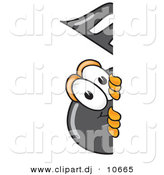August 22nd, 2012: Vector of a Cartoon Music Note Peeking Around a Corner by Mascot Junction
