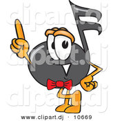 August 22nd, 2012: Vector of a Cartoon Music Note Pointing Upwards by Mascot Junction