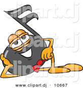 August 22nd, 2012: Vector of a Cartoon Music Note Resting His Head on His Hand by Mascot Junction