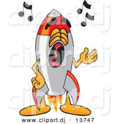 August 22nd, 2012: Vector of a Cartoon Rocket Singing by Mascot Junction