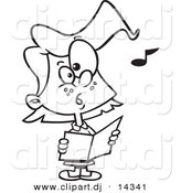 August 23rd, 2012: Vector of Cartoon Chorus Girl Singing - Coloring Page Outline by Toonaday