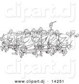 August 23rd, 2012: Vector of Cartoon Drummers Drumming - Coloring Page Outline by Toonaday