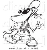 August 23rd, 2012: Vector of Cartoon Duck Rapper - Coloring Page Outline by Toonaday