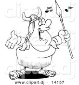 August 23rd, 2012: Vector of Cartoon Female Viking Opera Singer - Coloring Page Outline by Toonaday