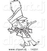 August 23rd, 2012: Vector of Cartoon Flutist in a Marching Band - Coloring Page Outline by Toonaday