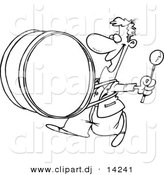 August 23rd, 2012: Vector of Cartoon Happy Drummer - Coloring Page Outline by Toonaday