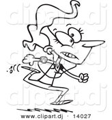 August 23rd, 2012: Vector of Cartoon Jogging Girl - Coloring Page Outline by Toonaday