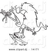 August 23rd, 2012: Vector of Cartoon Lady Rock Star Singing - Coloring Page Outline by Toonaday