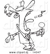 August 23rd, 2012: Vector of Cartoon Man Belting out the National Anthem - Coloring Page Outline by Toonaday