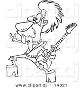 August 23rd, 2012: Vector of Cartoon Nerdy Guitarist - Coloring Page Outline by Toonaday