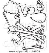 August 23rd, 2012: Vector of Cartoon Orchestra Conductor Tangled in His Jacket - Coloring Page Outline by Toonaday