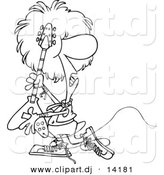 August 23rd, 2012: Vector of Cartoon Rocker Playing a Guitar - Coloring Page Outline by Toonaday