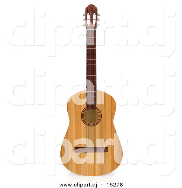 3d Clipart of an Acoustic Guitar