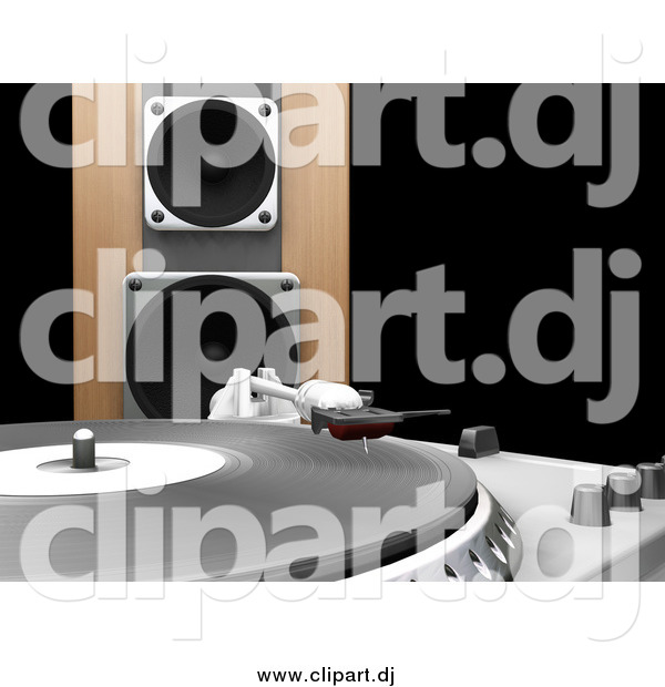 Clipart of a 3d Record Player
