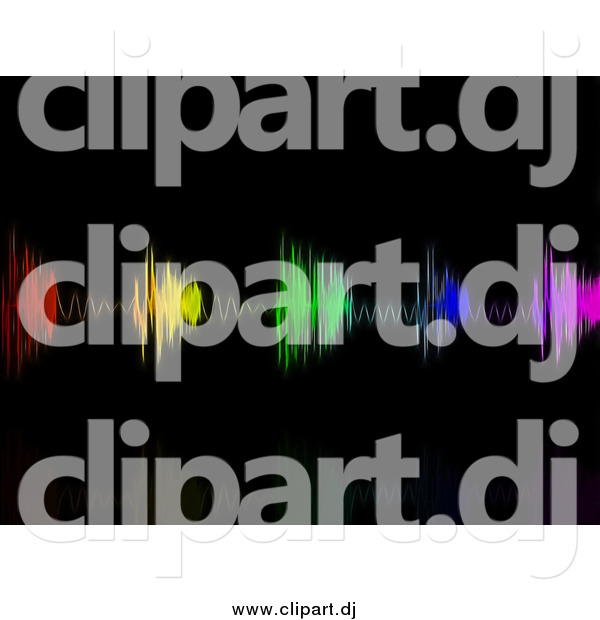 Clipart of a Background of Colorful Equalizer Waves over Black