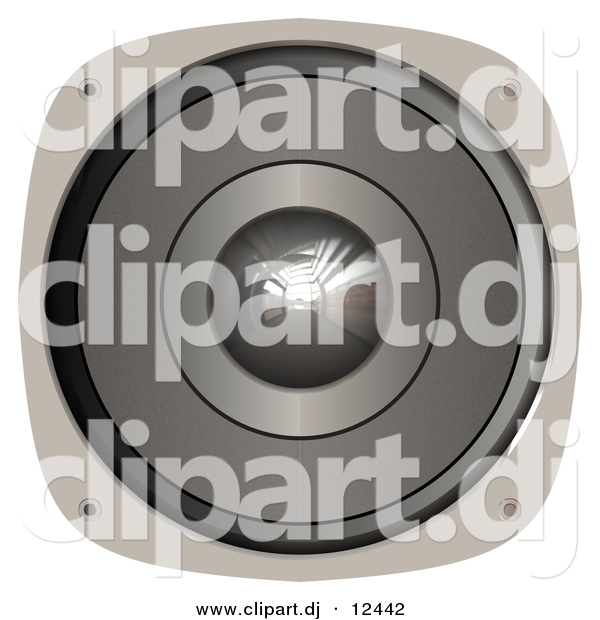 Clipart of a Metal Music Speaker over White Background