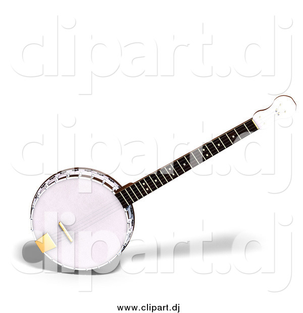 Vector Clipart of a 3d Banjo
