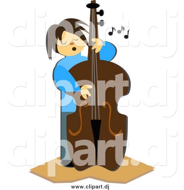 Vector Clipart of a Bass Player
