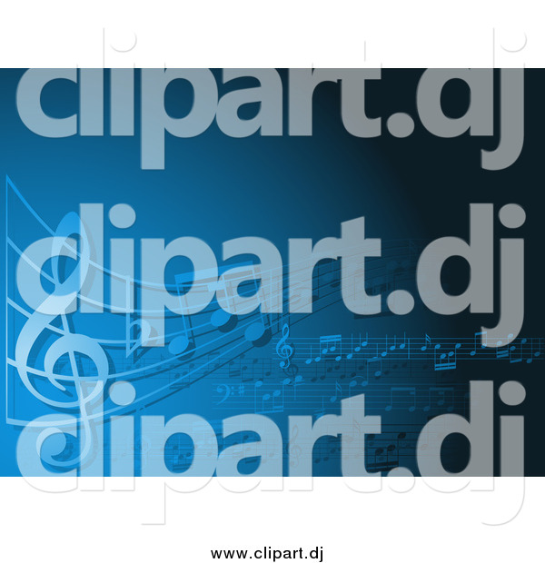 Vector Clipart of a Blue Music Note Background
