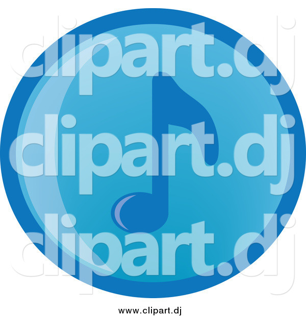 Vector Clipart of a Blue Round Music Note Icon