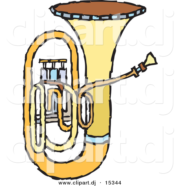 Vector Clipart of a Brass Tuba
