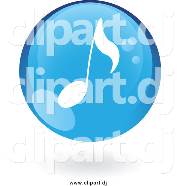 Vector Clipart of a Floating Blue Music Note Icon