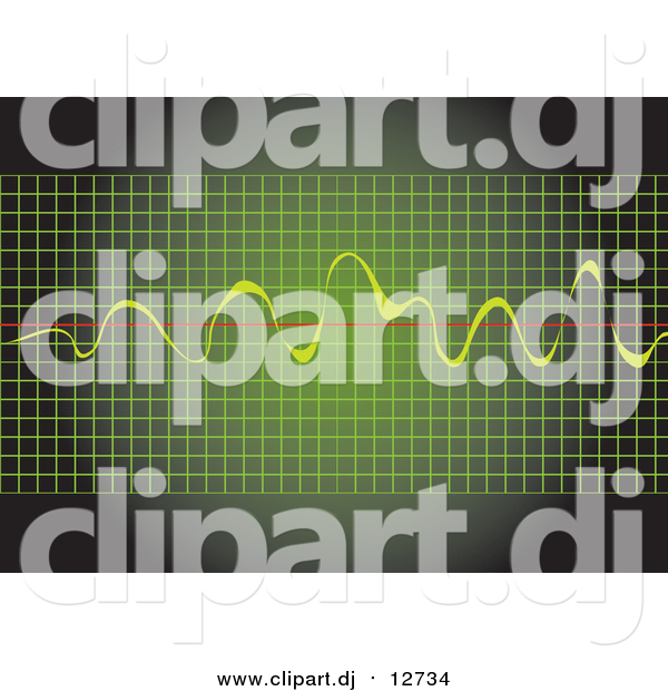 Vector Clipart of a Graph with Yellow Beats over a Red Line