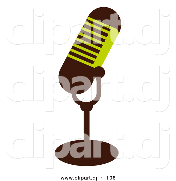 Vector Clipart of a Green and Brown Mic