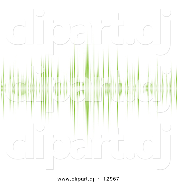 Vector Clipart of a Green Sound Wave on White