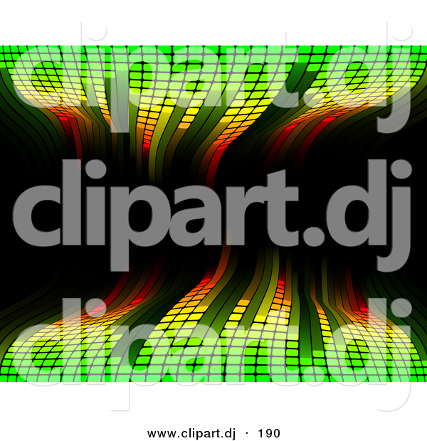 Vector Clipart of a Green Waving Equalizer over Black Background