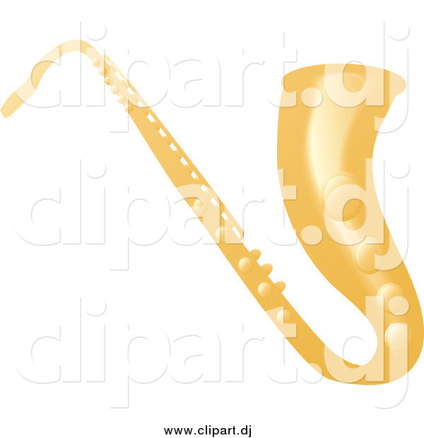 Vector Clipart of a Shiny Gold Saxophone