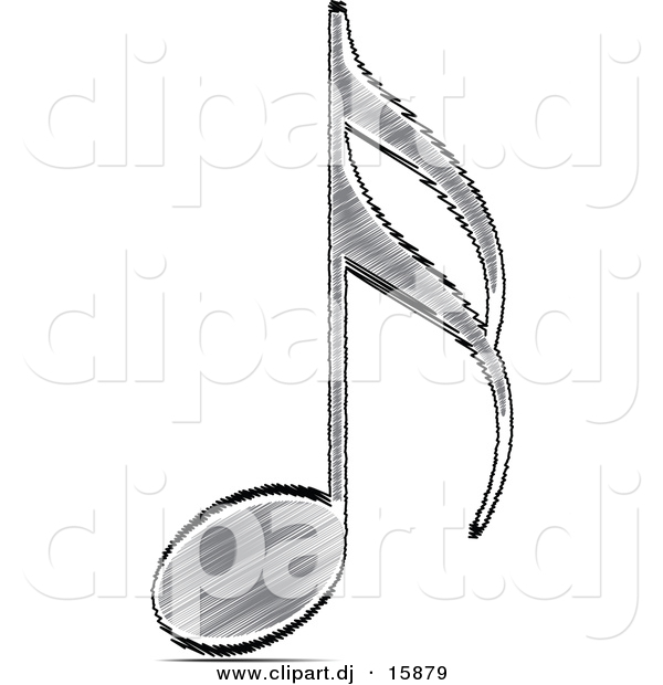 Vector Clipart of a Sketched Music Note