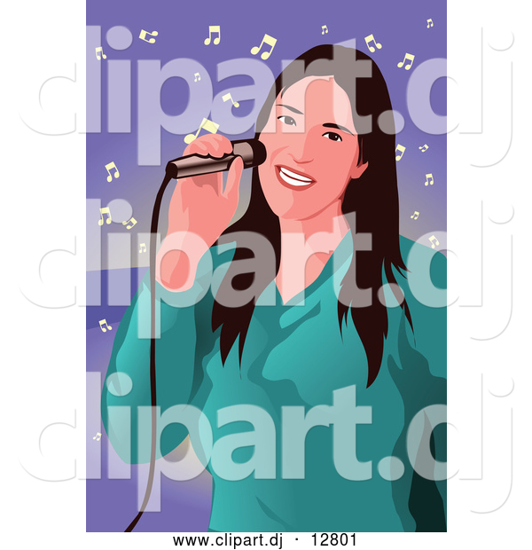 Vector Clipart of a Woman Singing