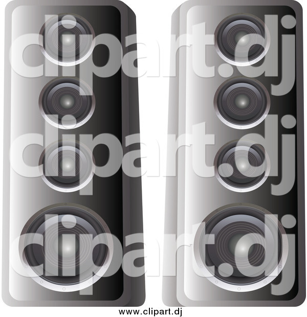 Vector Clipart of Tall Speaker Towers