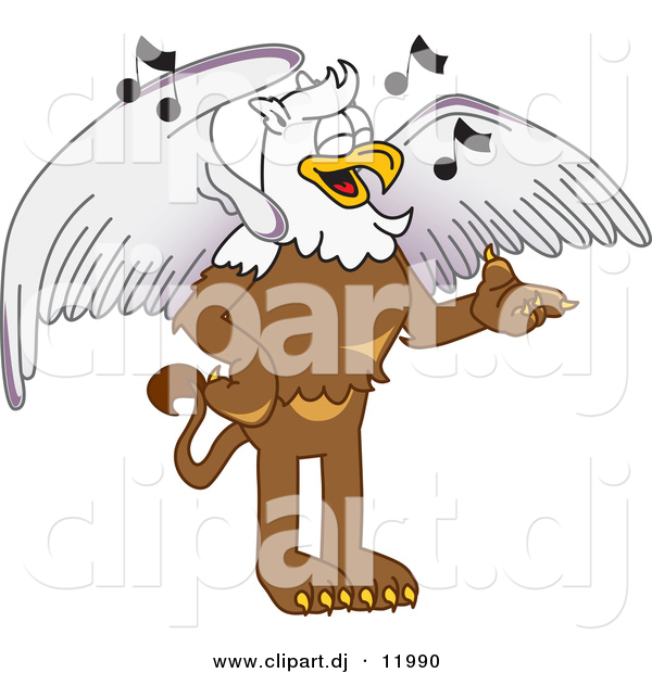 Vector of a Cartoon Griffin School Singing