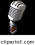 3d Clipart of a Retro Metal Microphone on Black by Frank Boston