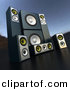 3d Vector Clipart of a Sound System Speaker Set by